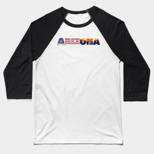 Arizona State Flag/ American Flag Baseball T-Shirt